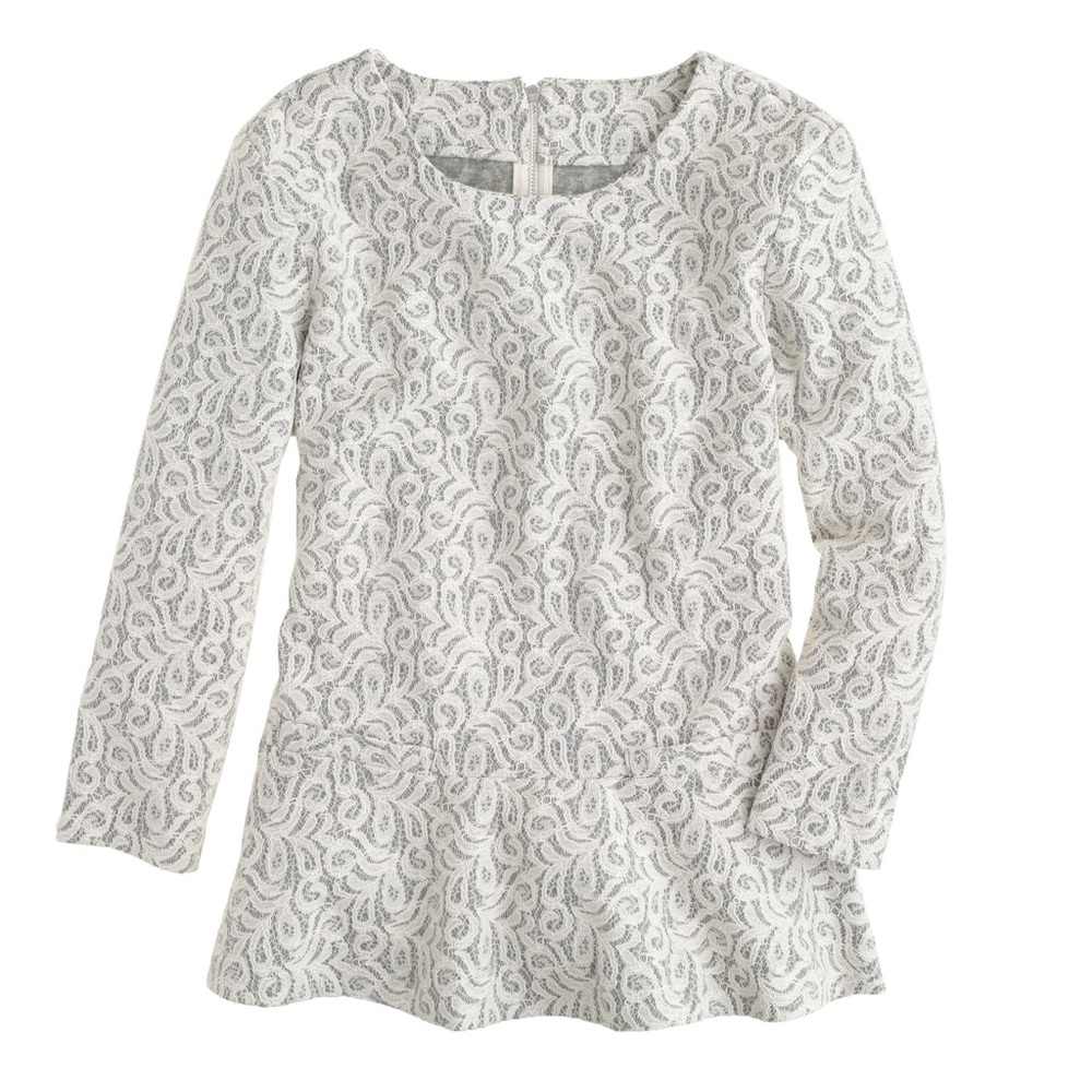 J.CREW Lace Peplum Professional Top - Picture 2 of 8
